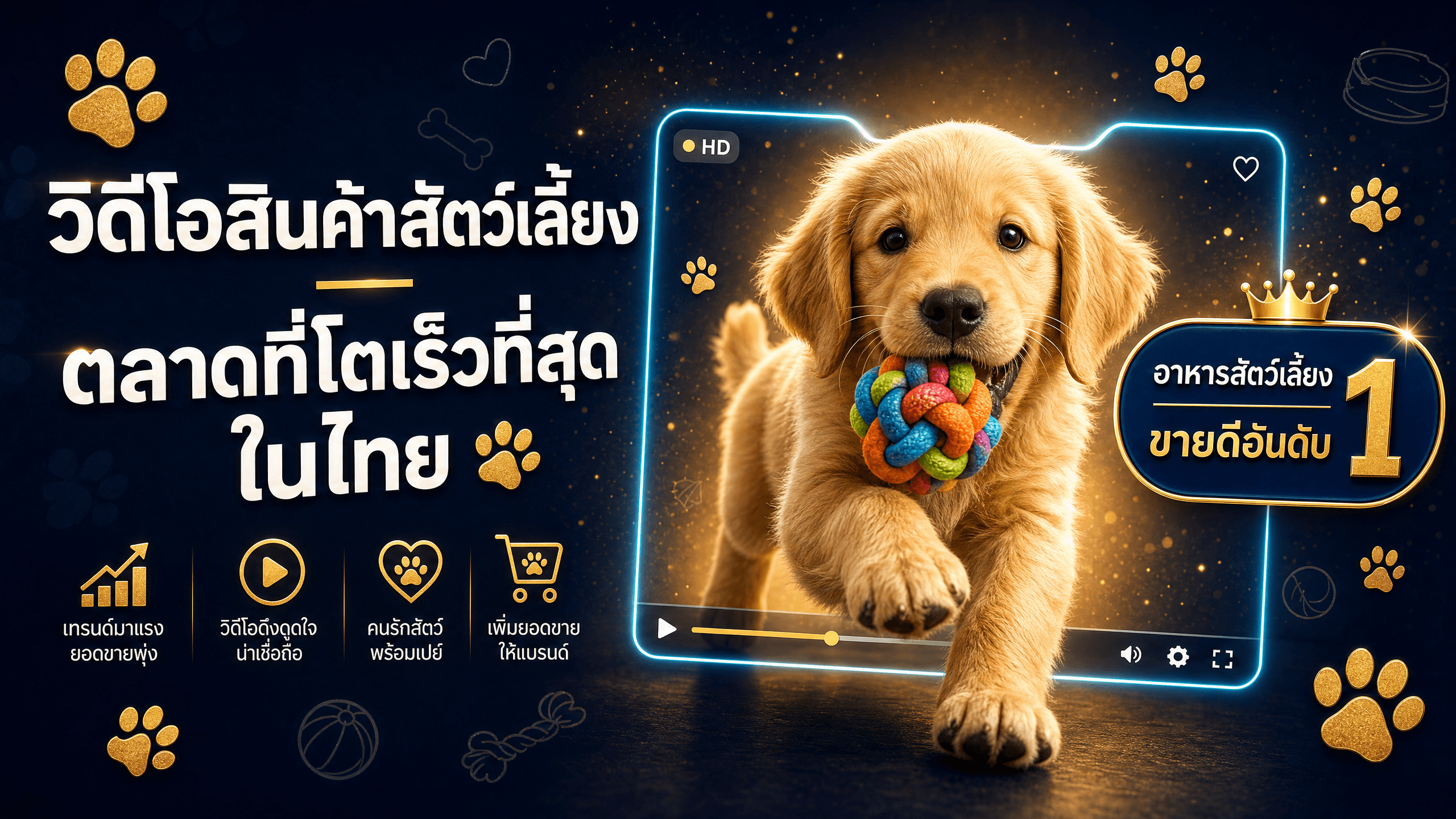 วิดีโอสินค้าสัตว์เลี้ยง: ตลาดที่โตเร็วที่สุดในไทยและวิธีชนะใจเจ้าของน้องหมาแมว