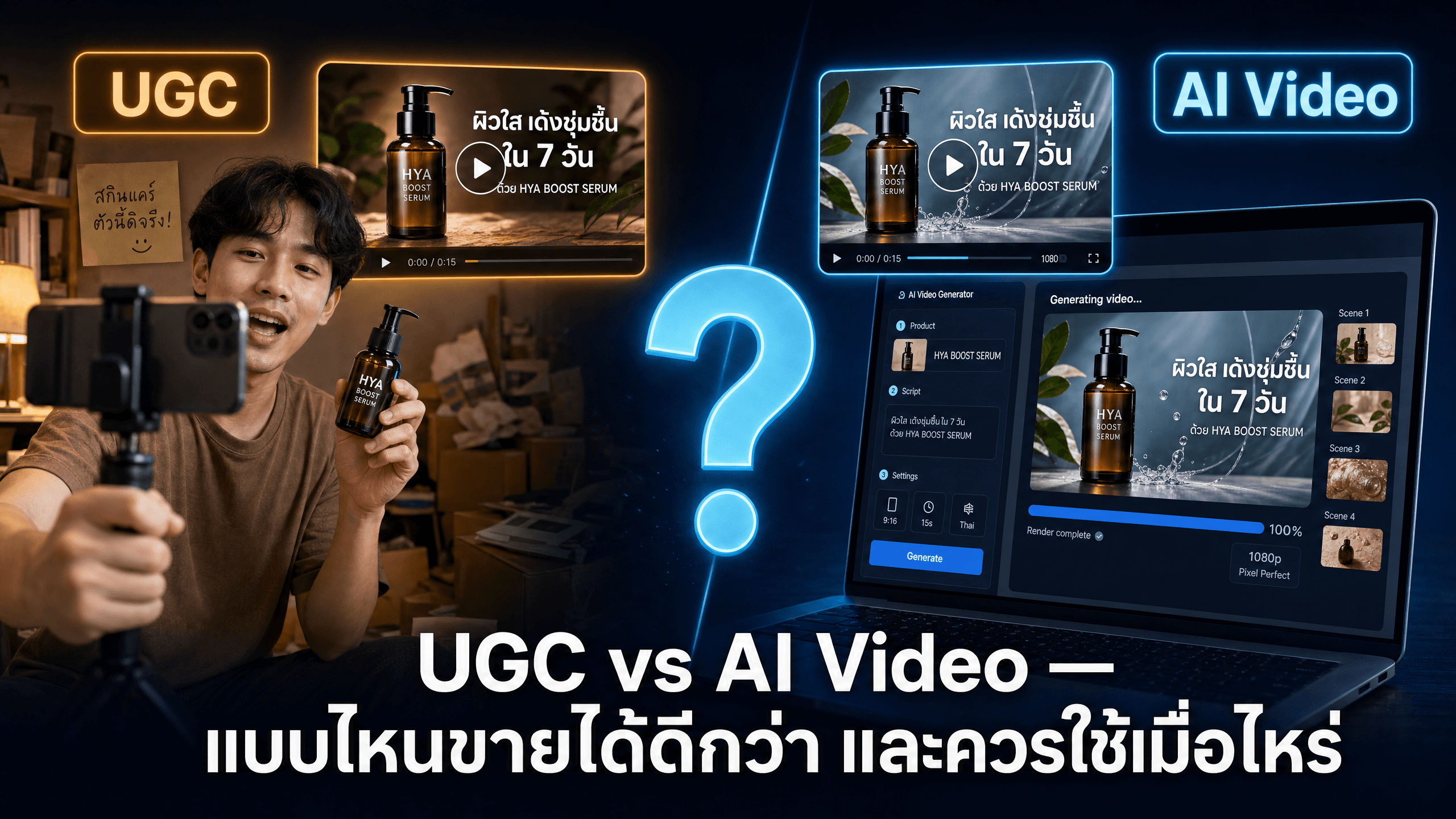 UGC vs AI Video: แบบไหนขายได้ดีกว่าและควรใช้เมื่อไหร่