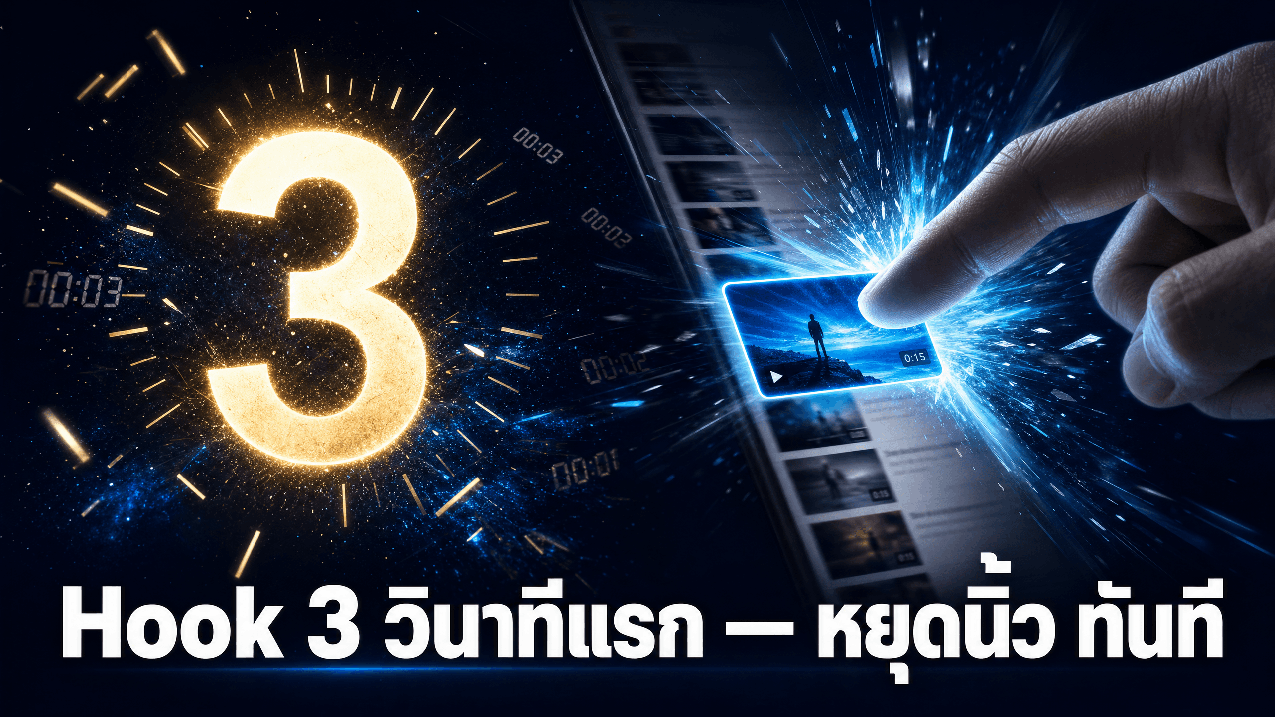 Hook 3 วินาทีแรก: สูตรเปิดวิดีโอที่หยุดนิ้วคนดู TikTok