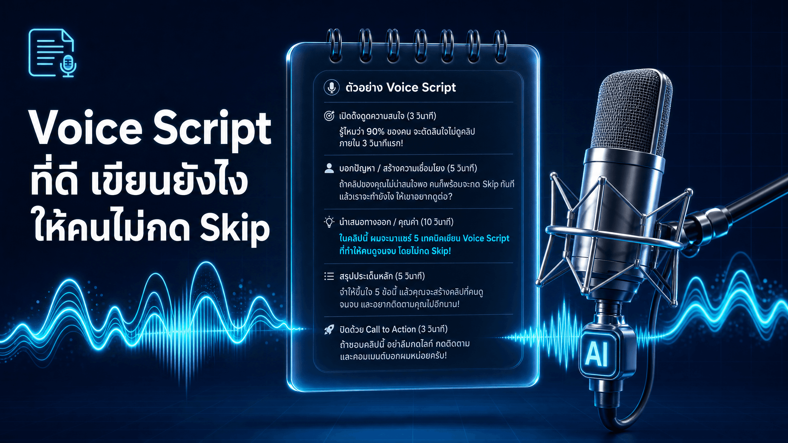 Voice Script ที่ดีเขียนยังไง ให้คนดูไม่กด skip