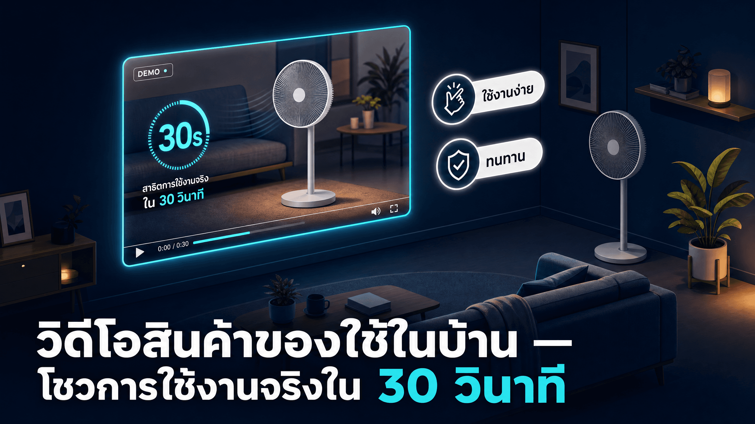 วิดีโอสินค้าของใช้ในบ้าน: แสดงให้เห็นว่าใช้งานได้จริงใน 30 วินาที